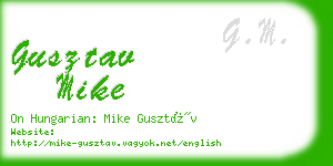 gusztav mike business card